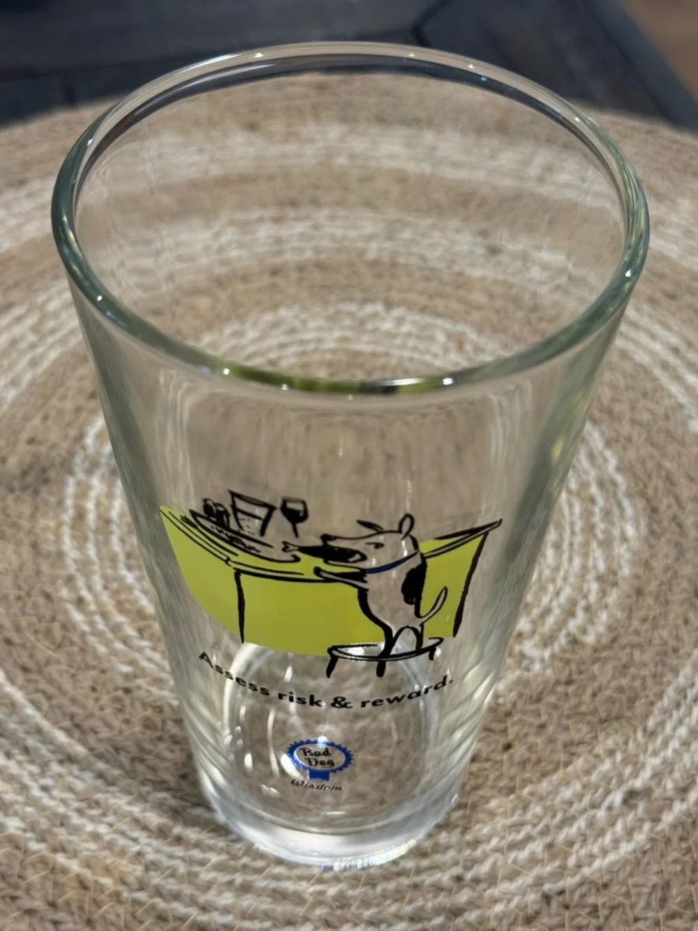 Vtg Bad Dog Brand Wisdom Glass Drinking Glasses Set of 3 Funny Theme Drinkware - Picture 9 of 16